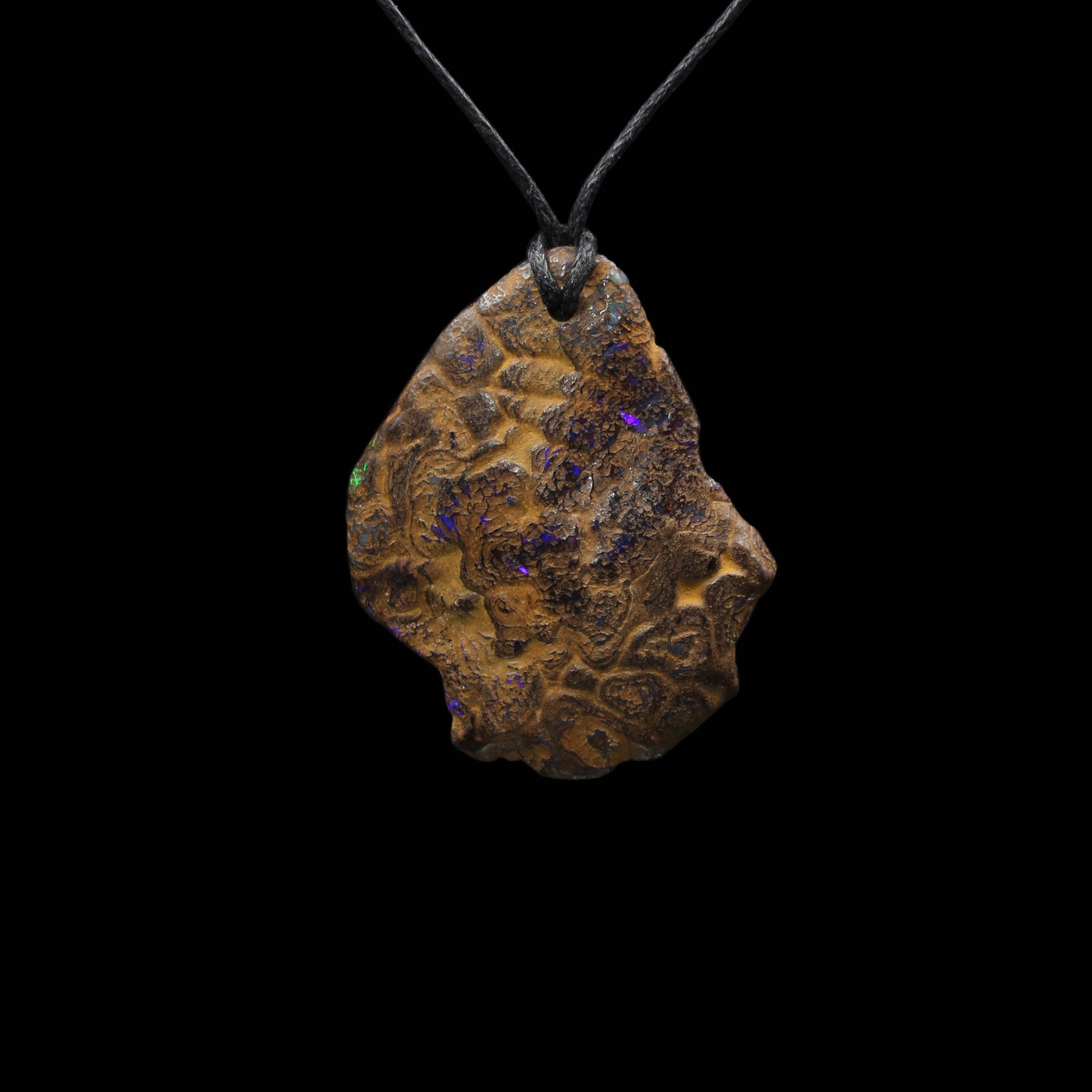 Australischer Boulder Opal Anhänger - Handarbeit aus Deutschland