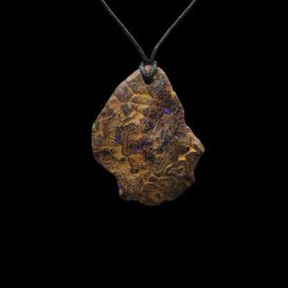 Australischer Boulder Opal Anhänger - Handarbeit aus Deutschland