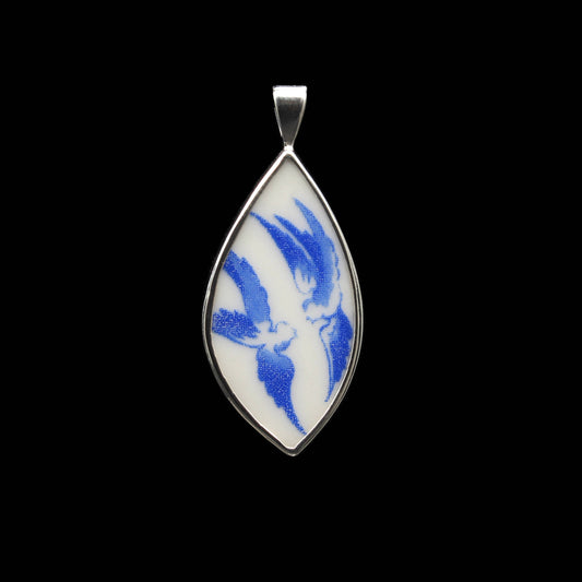 Englisches Porzellan "Old Willow" Anhänger - Vögel