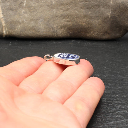 Englisches Porzellan "Old Willow" Anhänger - Oval