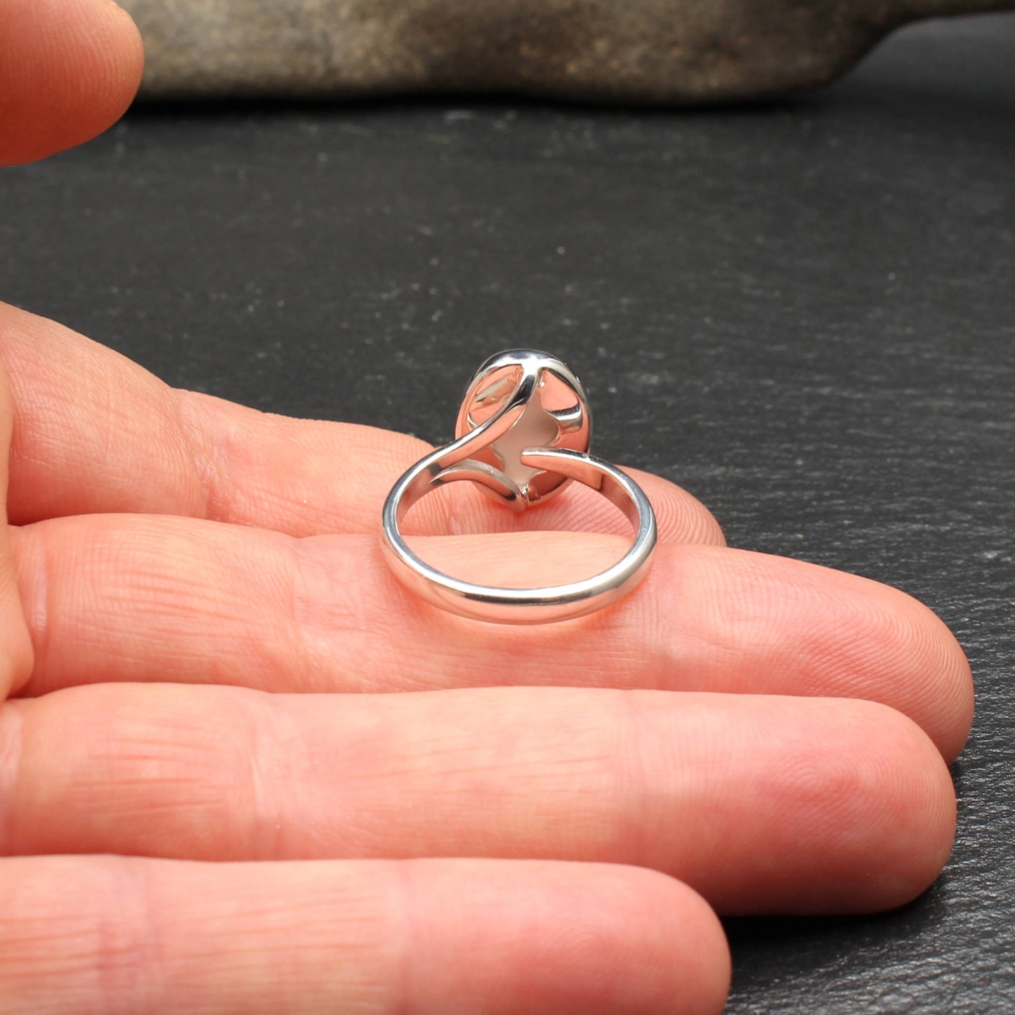 Englisches Porzellan "Old Willow" Ring - Oval