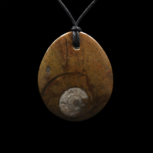 Ammonite Fossil Pendant - Handmade