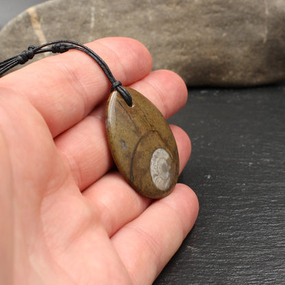 Ammonite Fossil Pendant - Handmade