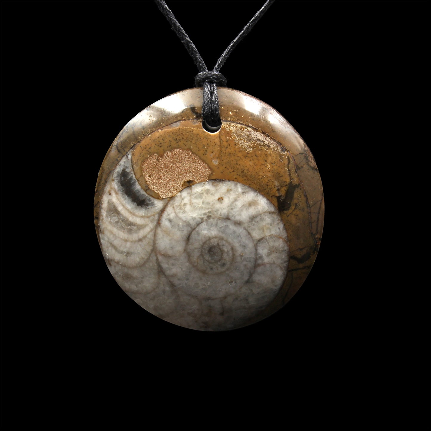 Ammonite Fossil Pendant - Handmade