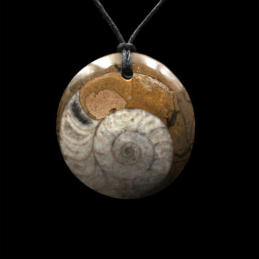 Ammonite Fossil Pendant - Handmade