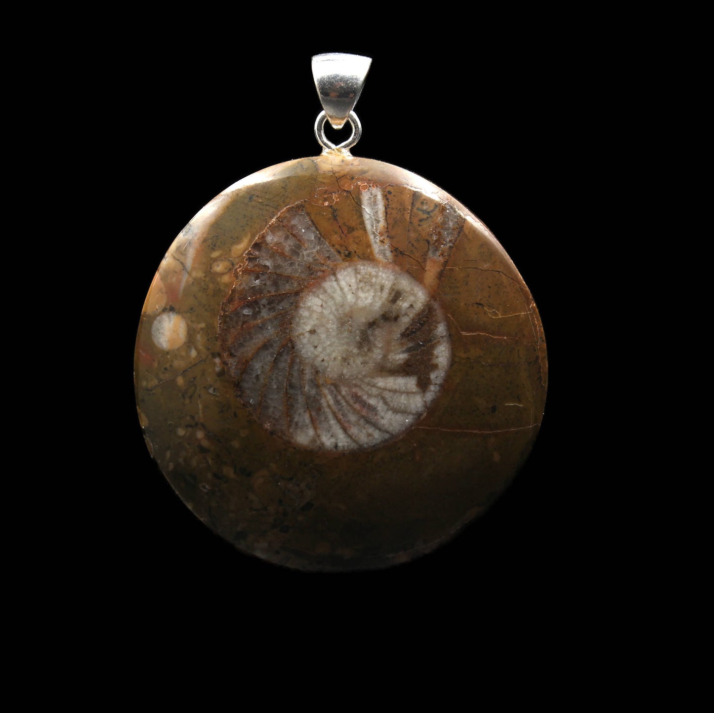 Ammonit Fossil Anhänger - Handarbeit