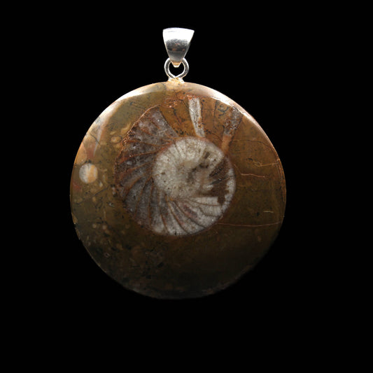 Ammonit Fossil Anhänger - Handarbeit