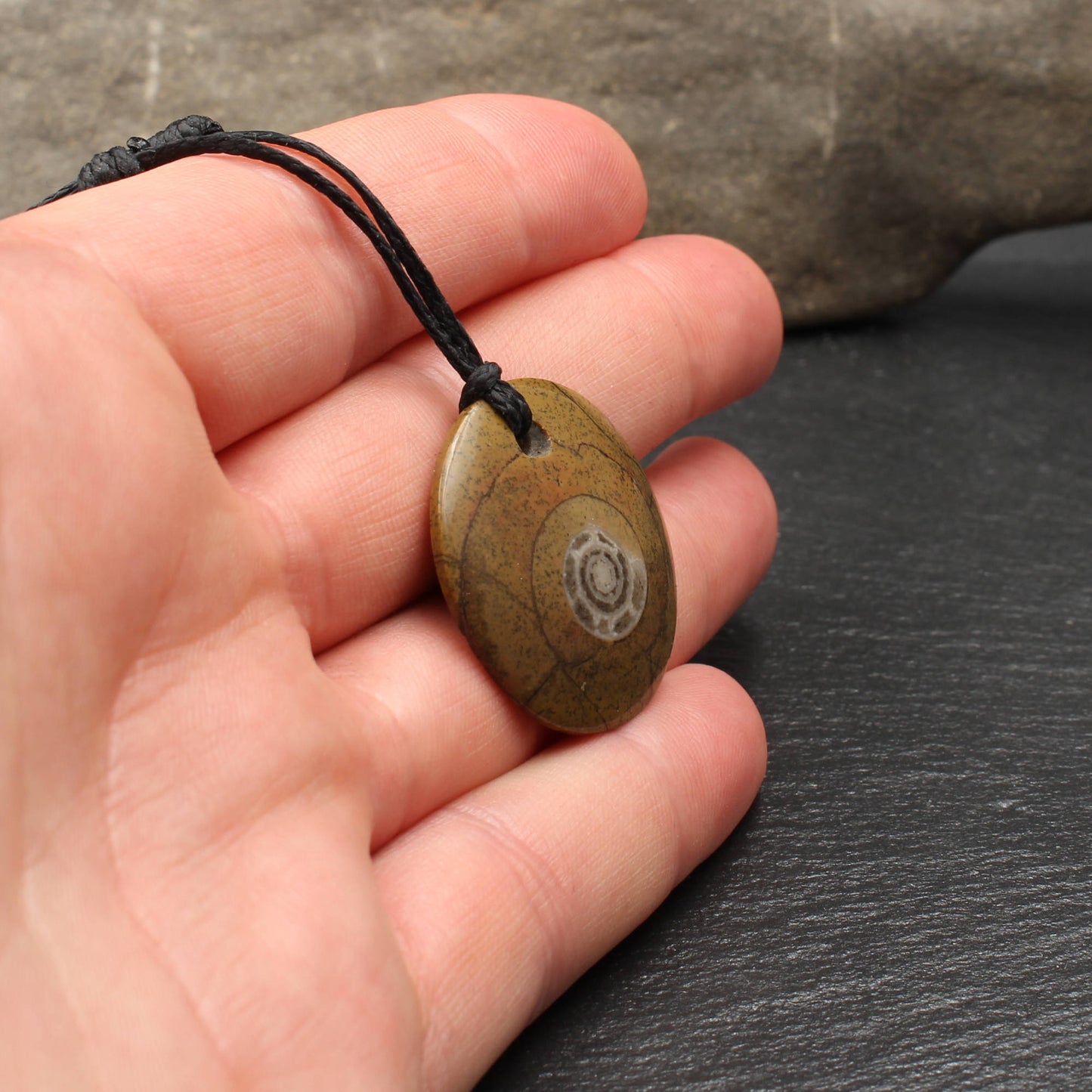 Ammonite Fossil Pendant - Handmade