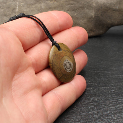 Ammonite Fossil Pendant - Handmade