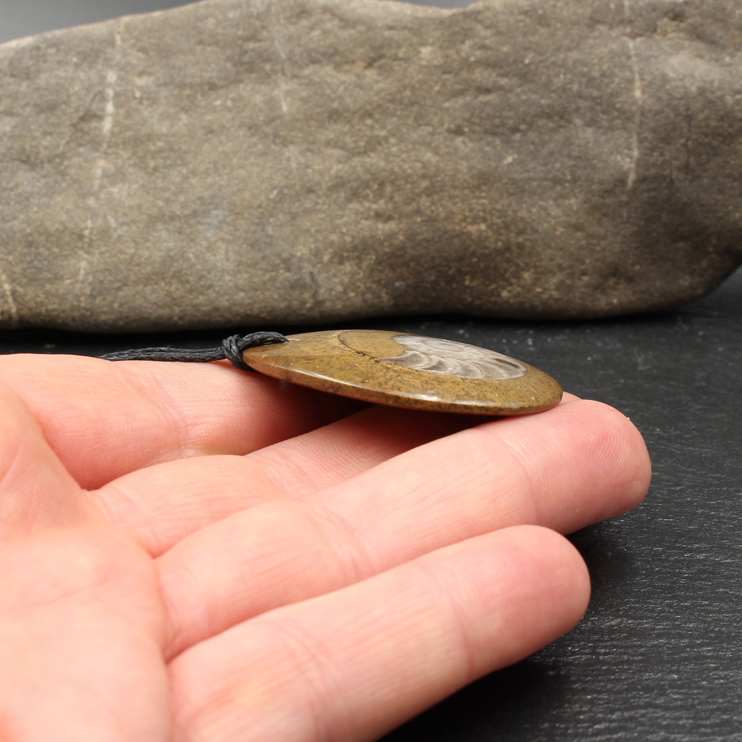 Ammonit Fossil Anhänger - Handarbeit