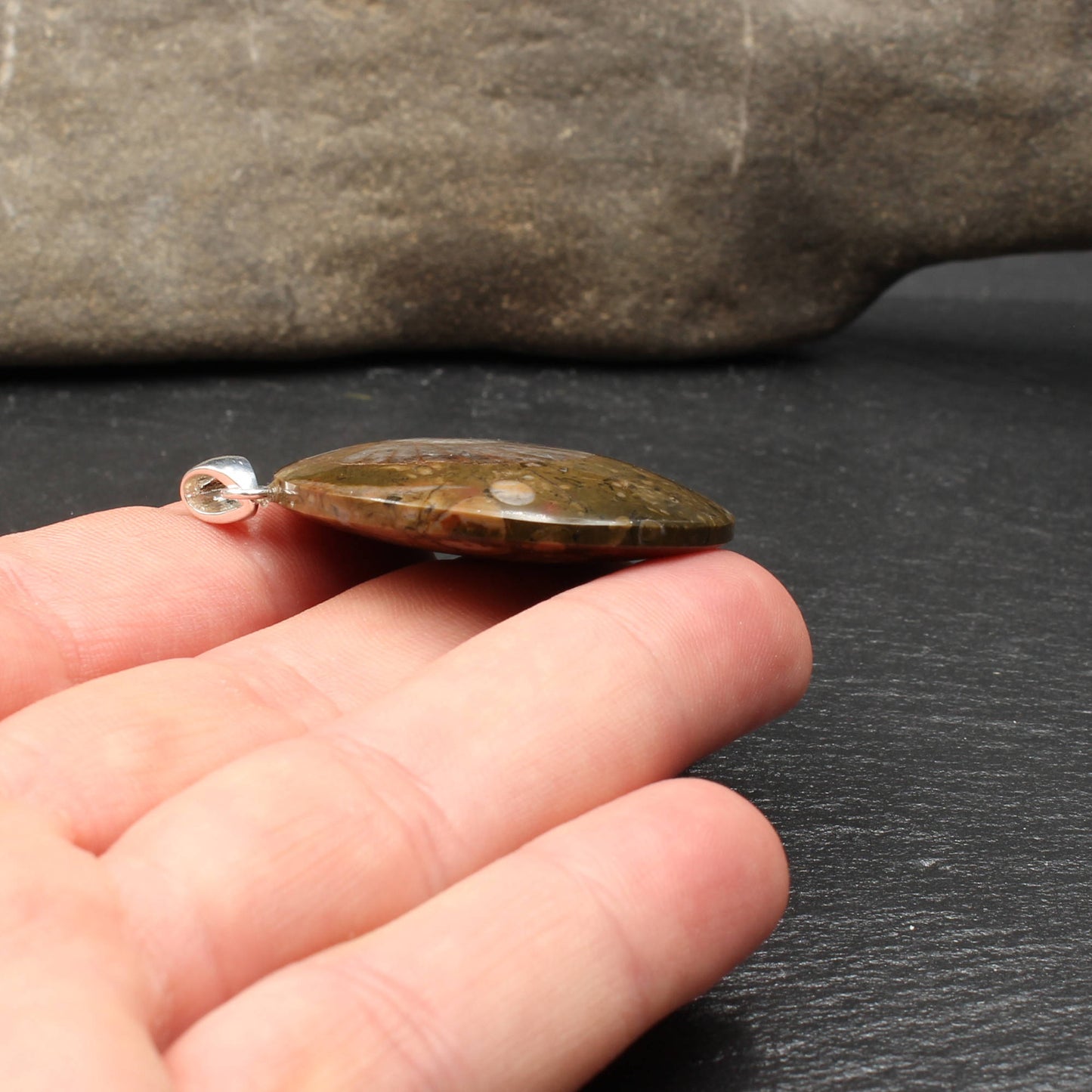 Ammonit Fossil Anhänger - Handarbeit