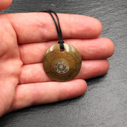 Ammonite Fossil Pendant - Handmade