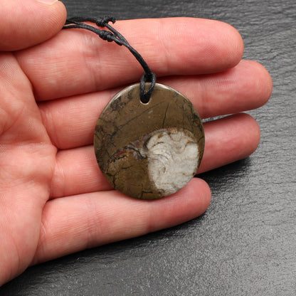 Ammonite Fossil Pendant - Handmade