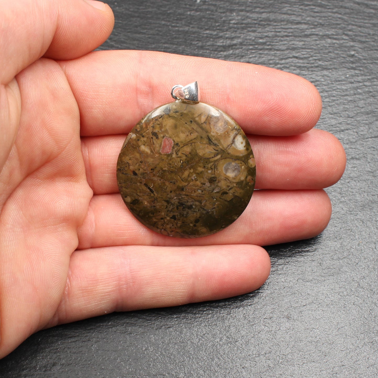 Ammonit Fossil Anhänger - Handarbeit