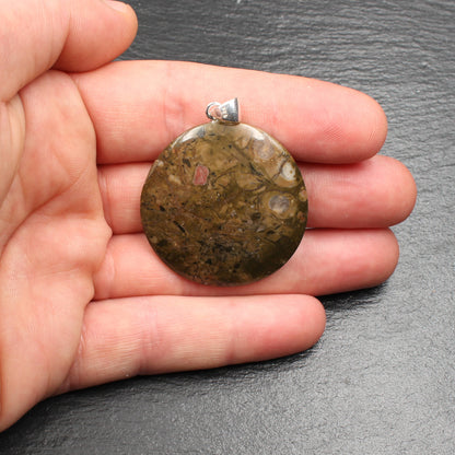 Ammonit Fossil Anhänger - Handarbeit