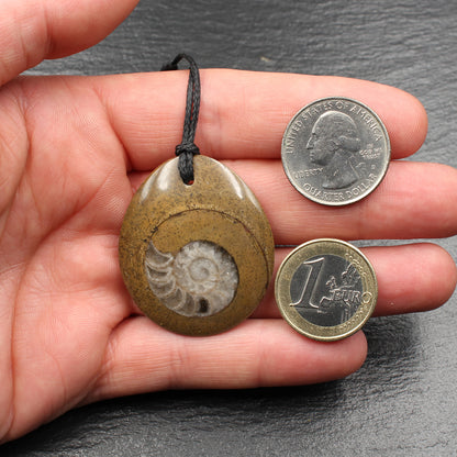 Ammonit Fossil Anhänger - Handarbeit