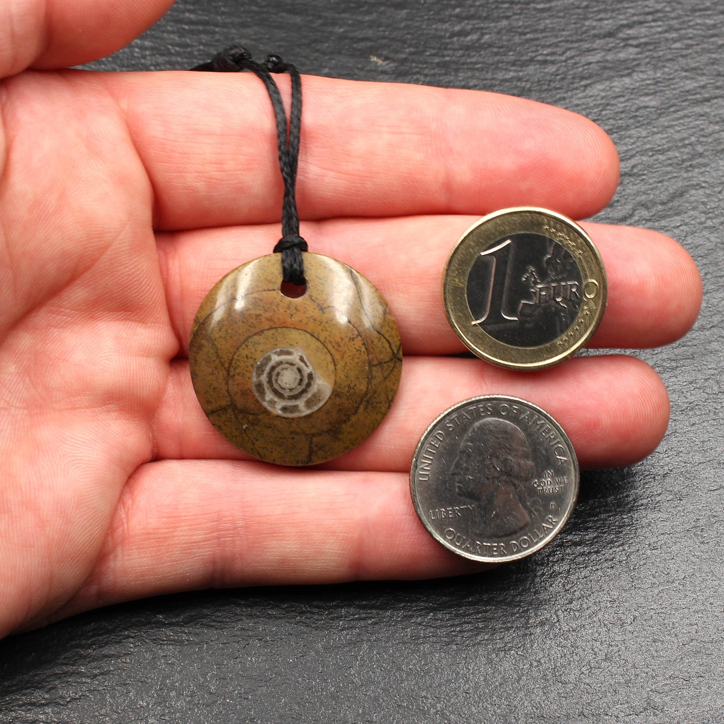 Ammonite Fossil Pendant - Handmade