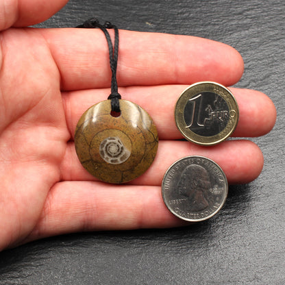Ammonite Fossil Pendant - Handmade