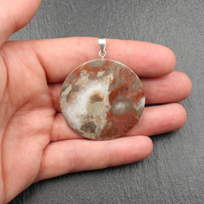 Fossile Koralle in Kalkstein Anhänger  - Handarbeit