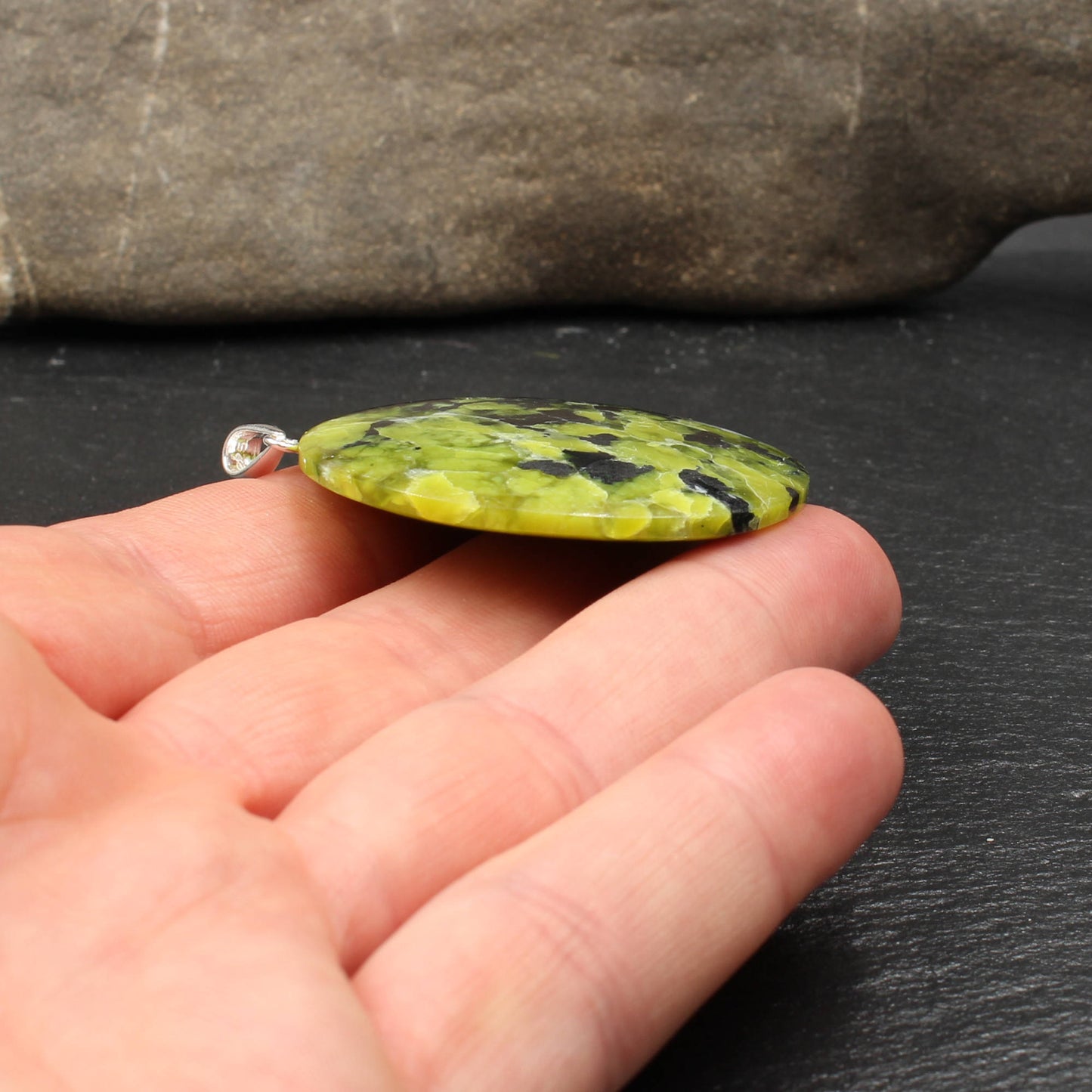 Norwegian Lizardite Pendant - Large | Handmade