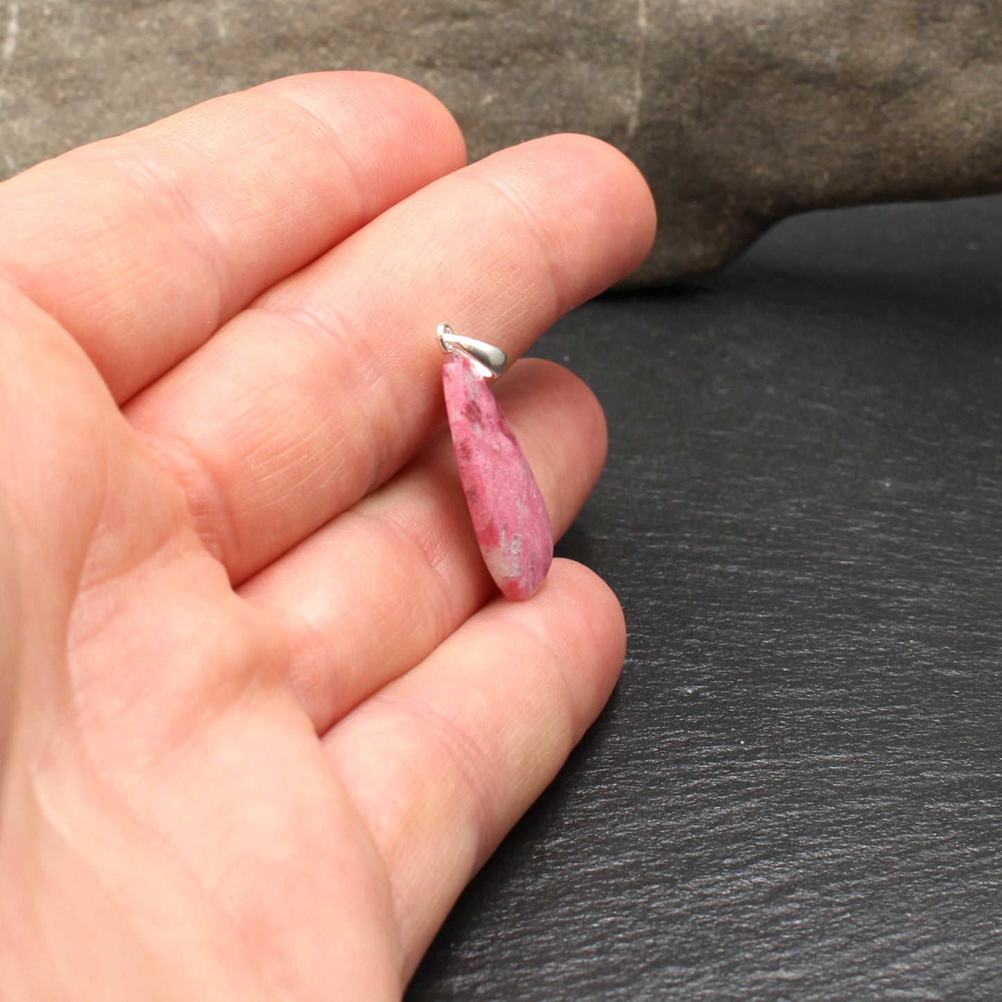 Norwegian Thulite Pendant - Handmade