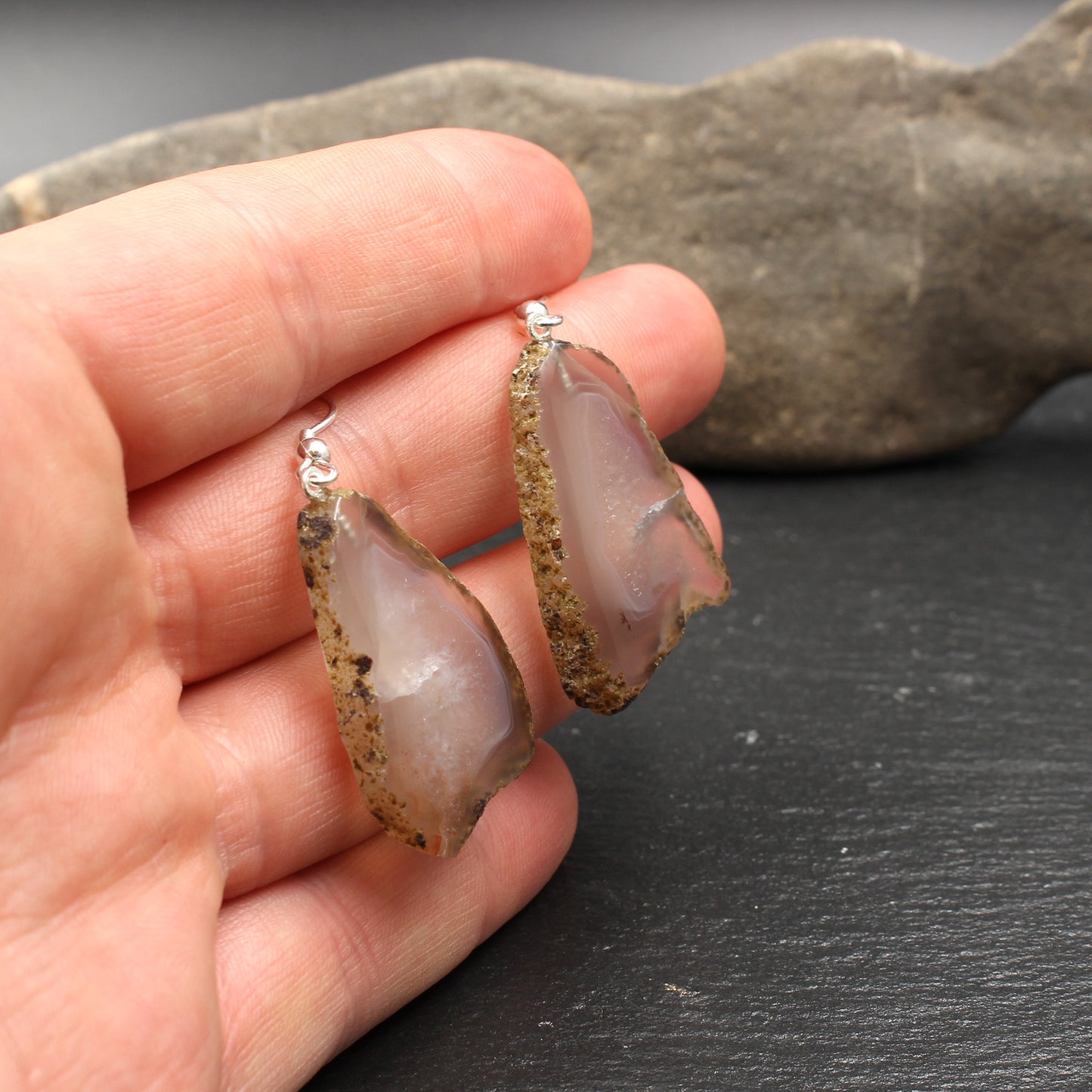 Agate earrings - handmade | Agate from Saxony