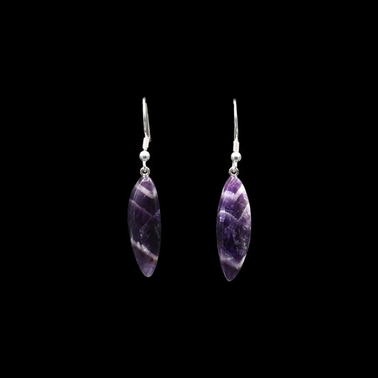 Chevron Amethyst Ohrringe - Handarbeit