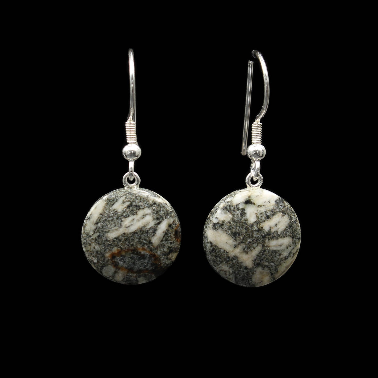 Andesite porphyry earrings - Handmade