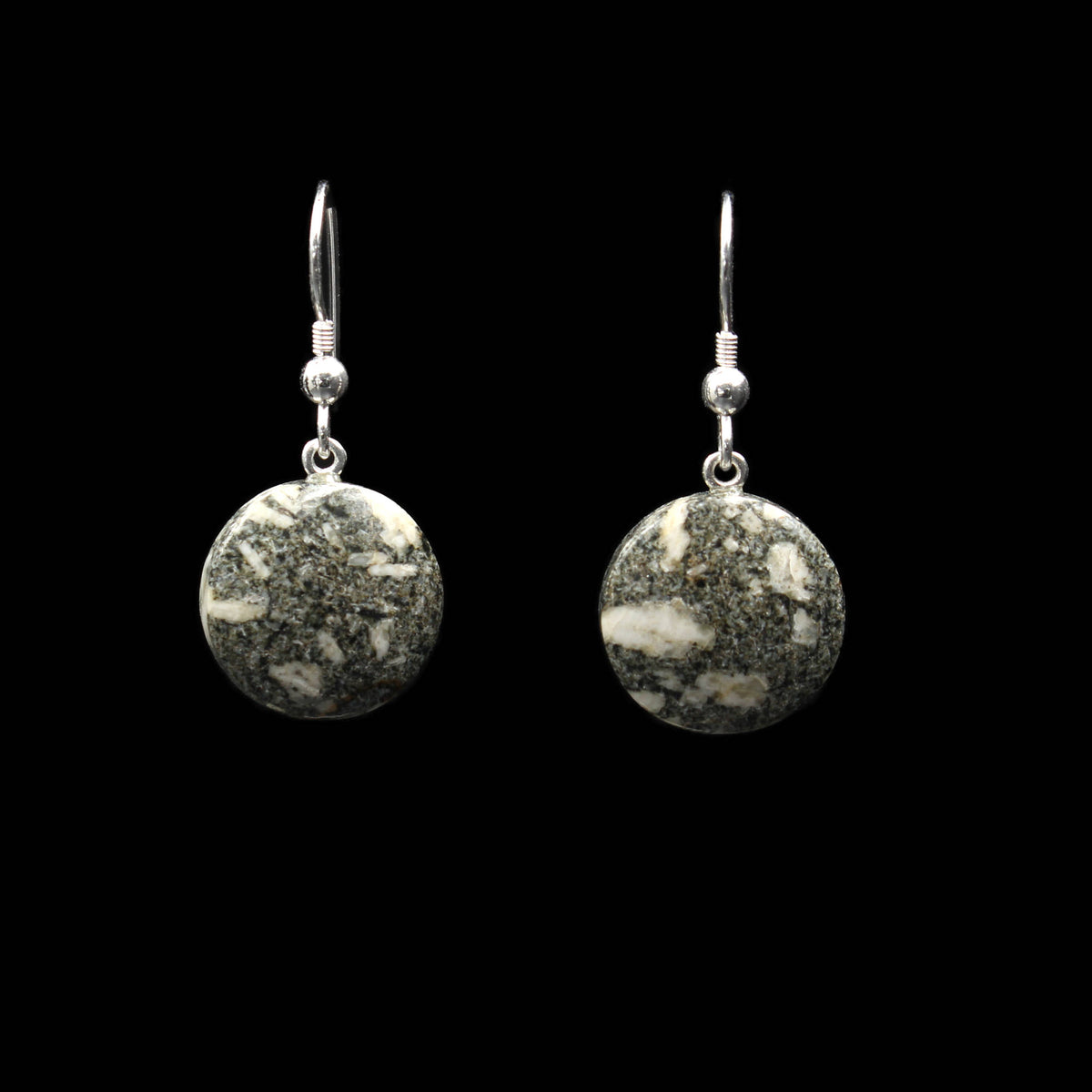 Andesite porphyry earrings - Handmade