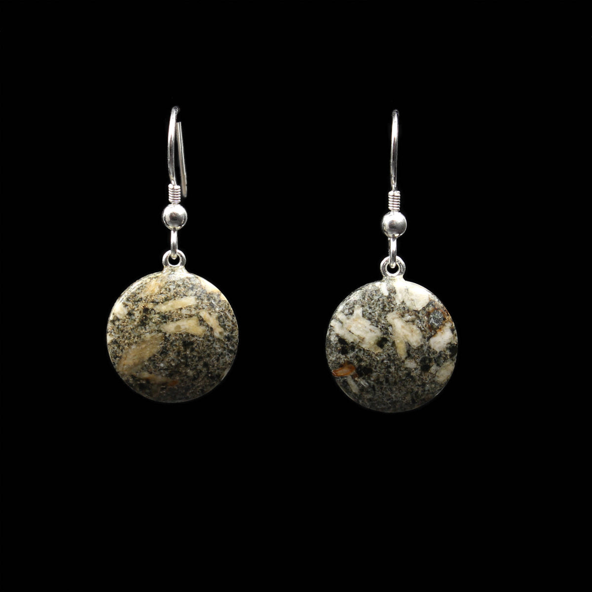 Andesite porphyry earrings - Handmade
