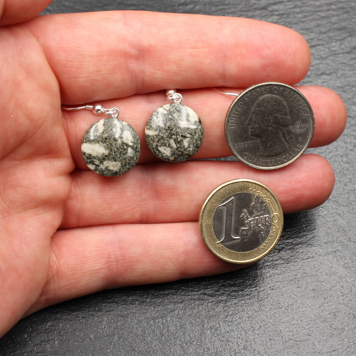 Andesite porphyry earrings - Handmade