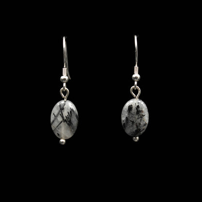Tourmalinated Quartz Silver Earrings