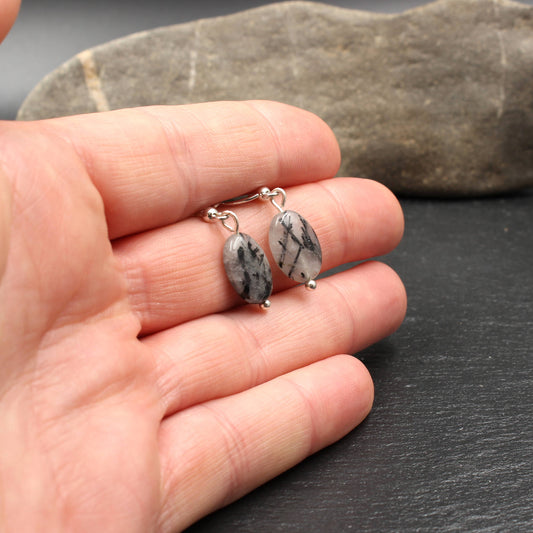 Tourmalinated Quartz Silver Earrings
