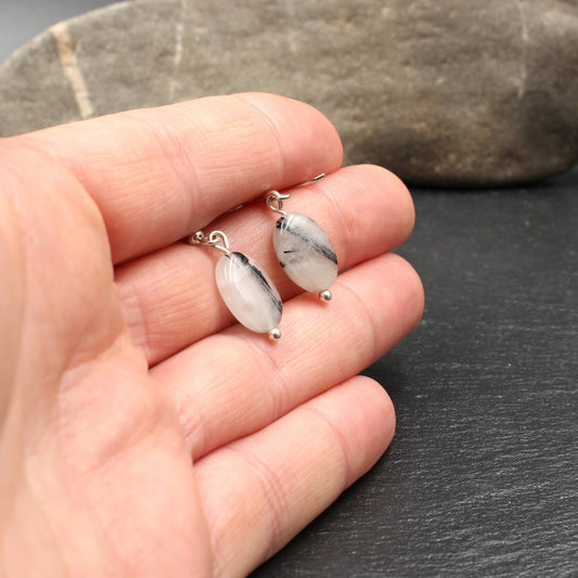 Turmalinquarz Silber Ohrringe