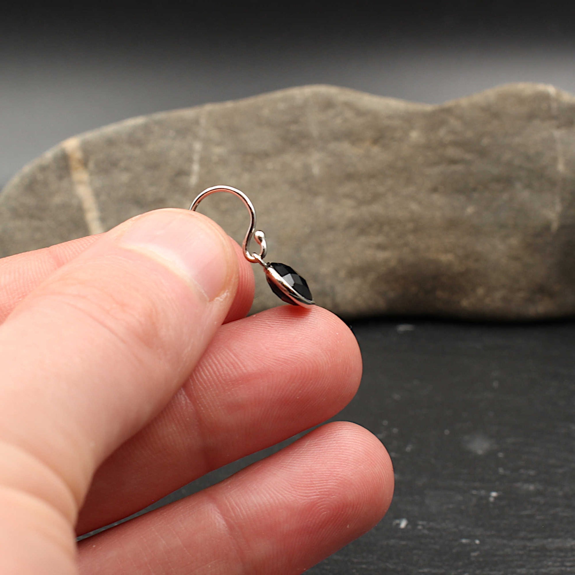 Onyx (Gefärbt) Silber Ohrringe