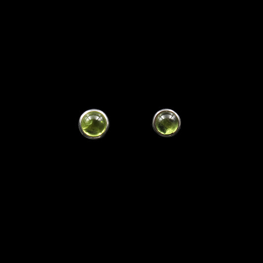 Peridot Silber Ohrstecker - Cabochon