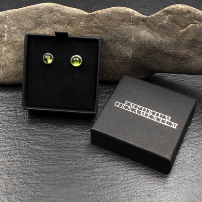 Peridot Silber Ohrstecker - Cabochon