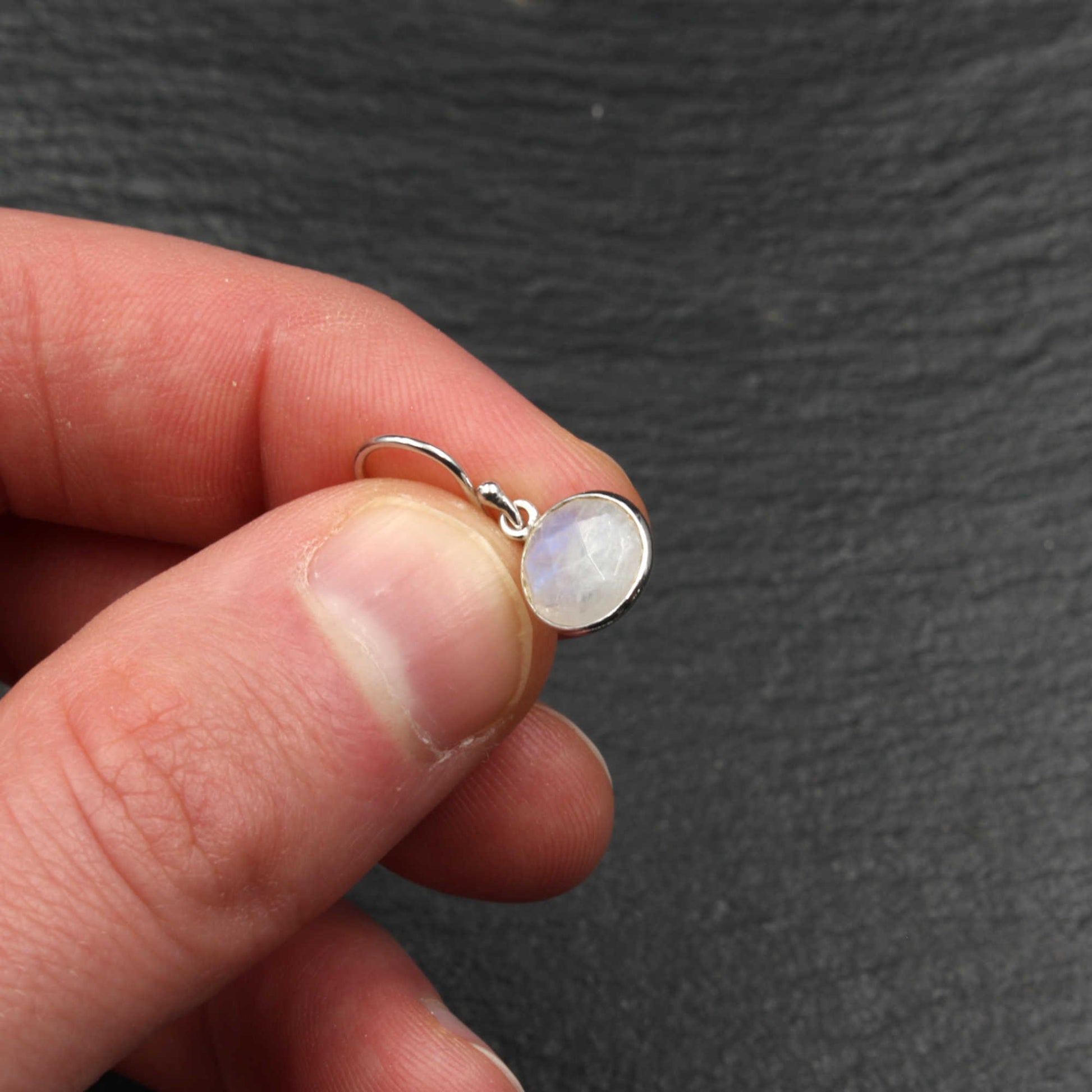 Regenbogen Mondstein (Labradorit) Silber Ohrringe