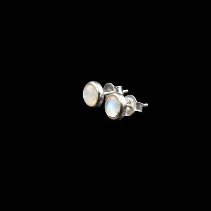 Regenbogen Mondstein (Labradorit) Silber Ohrstecker