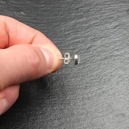 Regenbogen Mondstein (Labradorit) Silber Ohrstecker