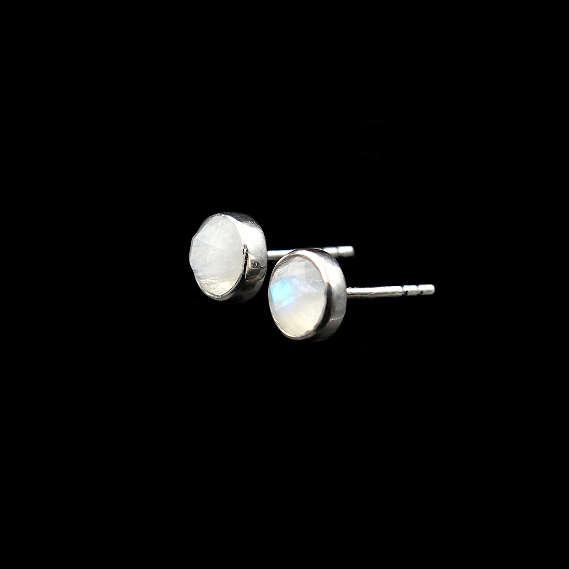Regenbogen Mondstein (Labradorit) Silber Ohrstecker