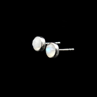 Regenbogen Mondstein (Labradorit) Silber Ohrstecker