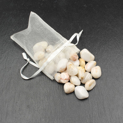 Tumbled German White Quartz Pebbles Bag - Tumbled Stones | Polished River Pebbles