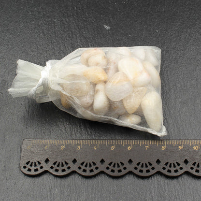 Tumbled German White Quartz Pebbles Bag - Tumbled Stones | Polished River Pebbles