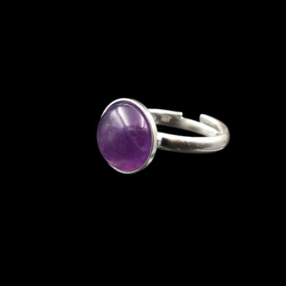 Amethyst Silberring (Größenverstellbar) - Handarbeit aus Deutschland