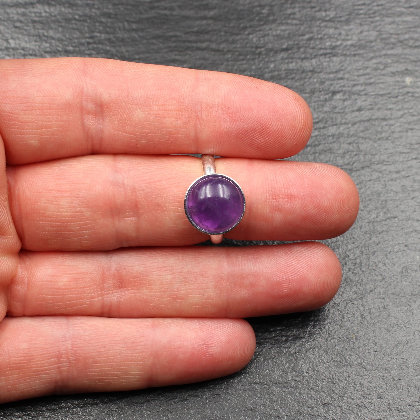 Amethyst Silberring (Größenverstellbar) - Handarbeit aus Deutschland