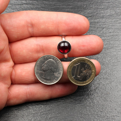 Roter Granat Ring (Größenverstellbar) - Handarbeit aus Deutschland