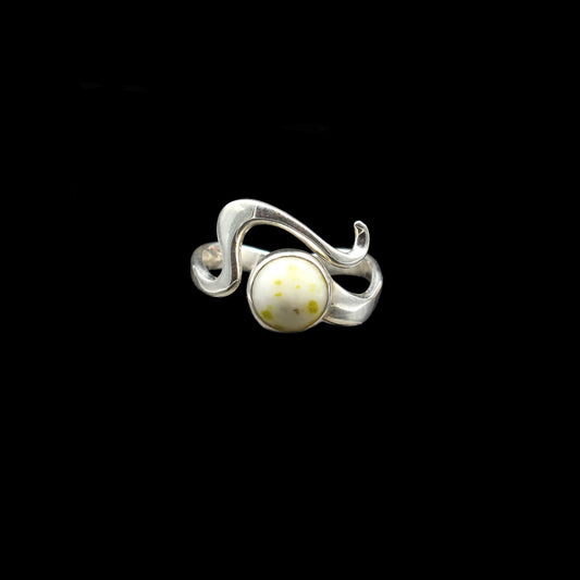 Iona Marmor Wellenform Ring - Silber - Verstellbar