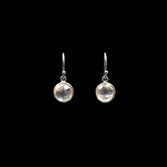 Rosenquarz Silber Ohrringe