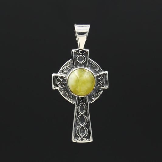 Schottischer Highland Marmor - Keltisches Kreuz Anhänger